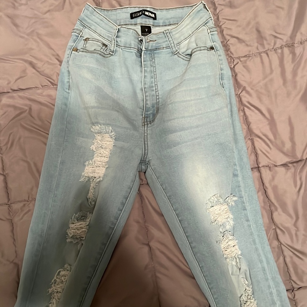 ripped bleached jeans